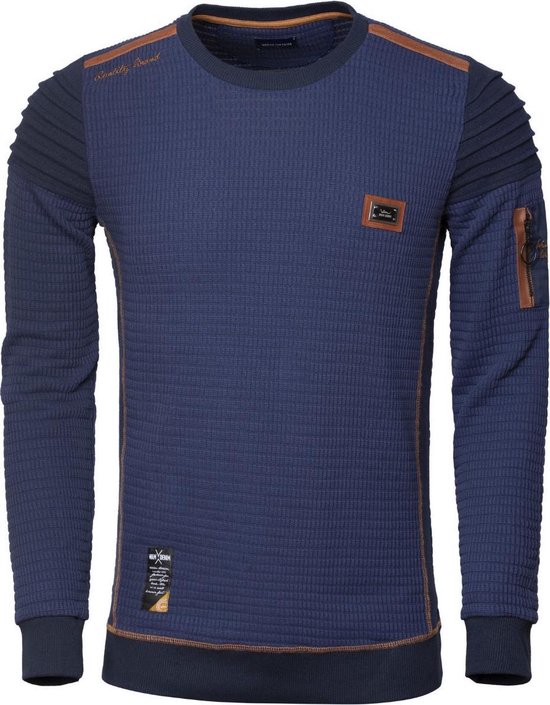 | Wam Denim Trui Ronde Hals Blauw Fremont 76226 Wam Denim truien en sweaters Bendelli