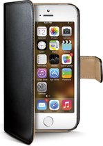 Celly - iPhone 5 - Wally Bookcase Black - Openklap Hoesje iPhone 5 - iPhone Case Black