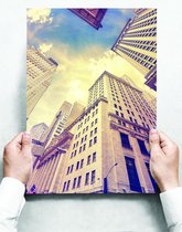 Wandbord: Gebouwen van the wall street in new york - 30 x 42 cm