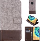 Voor Huawei Mate 30 Pro MUMXA MX102 Horizontaal Flip Canvas Stiksels Leren Case met houder & kaartsleuven & portemonnee (bruin)