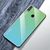 Voor Huawei Honor 8X Gradient Color Glass Case (Sky Blue)