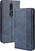 Magnetische gesp Retro Crazy Horse Texture Horizontale Flip Leather Case voor Nokia 4.2, met houder & kaartsleuven & fotolijst (blauw)
