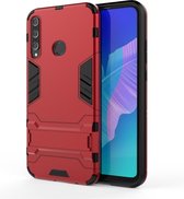 Voor Huawei Y7P schokbestendige pc + TPU beschermhoes met onzichtbare houder (rood)