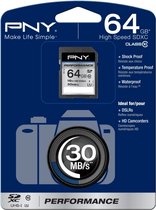 PNY flashgeheugens 64GB SDXC