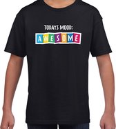 Awesome fun tekst t-shirt zwart kids L (146-152)