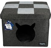 Let's sleep Pet Cube - Stevige kattenmand - Kattenhuisje - licht/donker grijs - 100% Gerecycled polyester