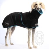 DG Softshell® Waterdichte Hondenjas - Plus Jacket - Zwart Turquoise - Maat 22 (DGL2) - 15-30kg
