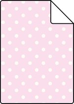 Proefstaal ESTAhome behangpapier stippen zacht roze en wit - 115846 - 26,5 x 21 cm