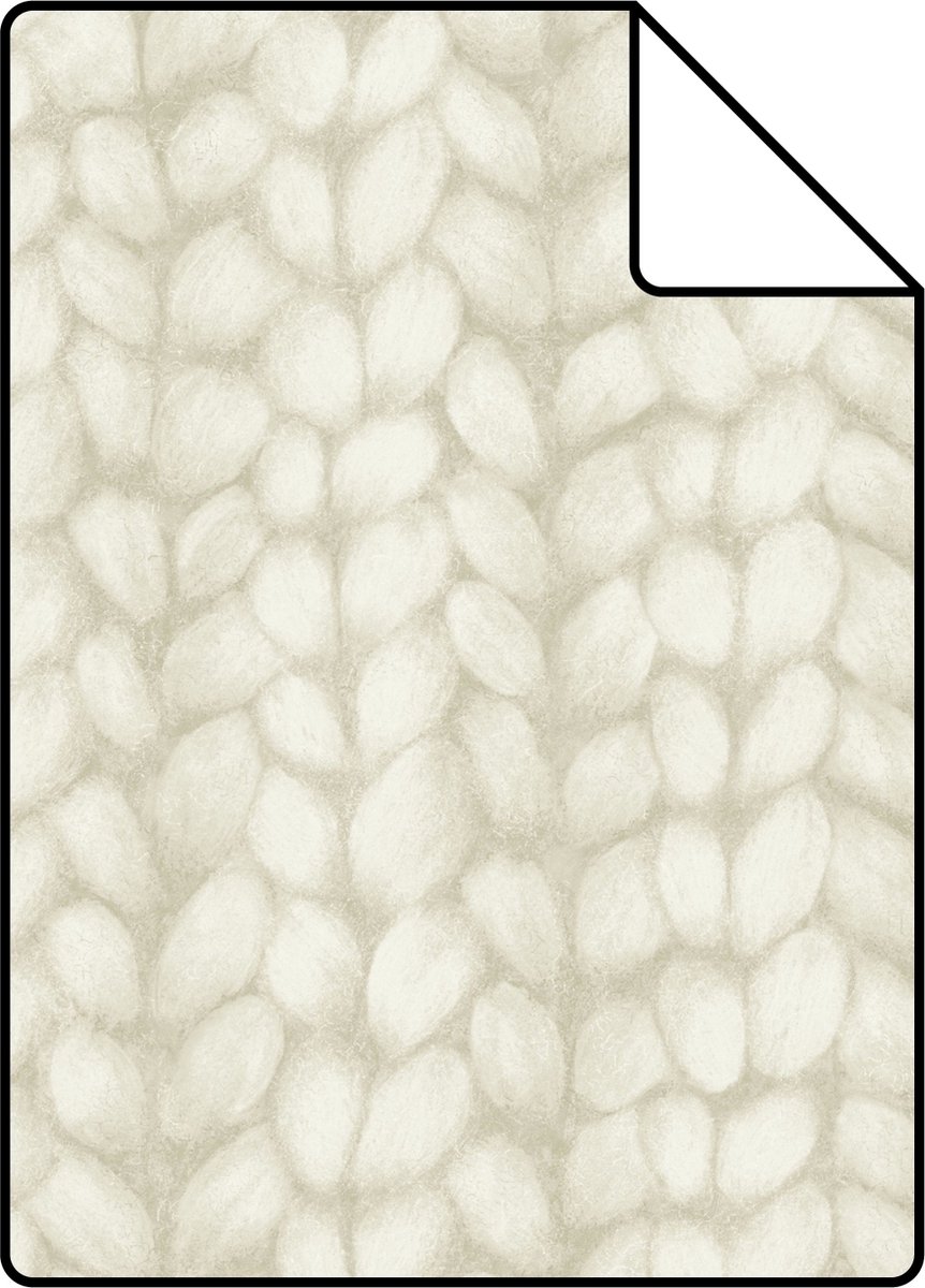 Proefstaal ESTAhome behang grof breisel beige - 26.5 x 21 cm - 148342-S