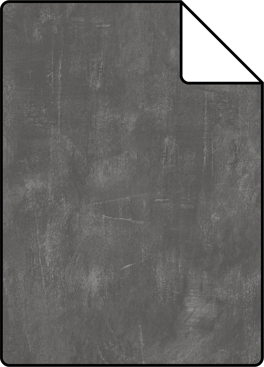 Proefstaal ESTAhome behang geschilderd effect donkergrijs - 26.5 x 21 cm - 148725-S