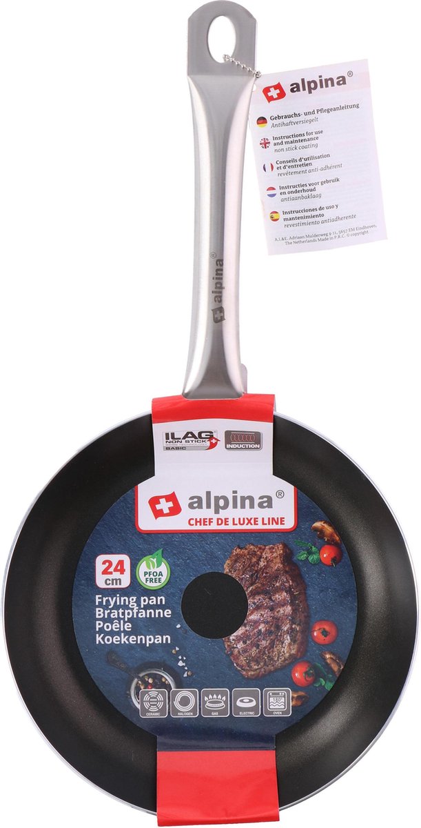 Alpina Koekenpan Ø24 cm met anti-aanbaklaag | Geschikt voor alle  warmtebronnen | bol.com