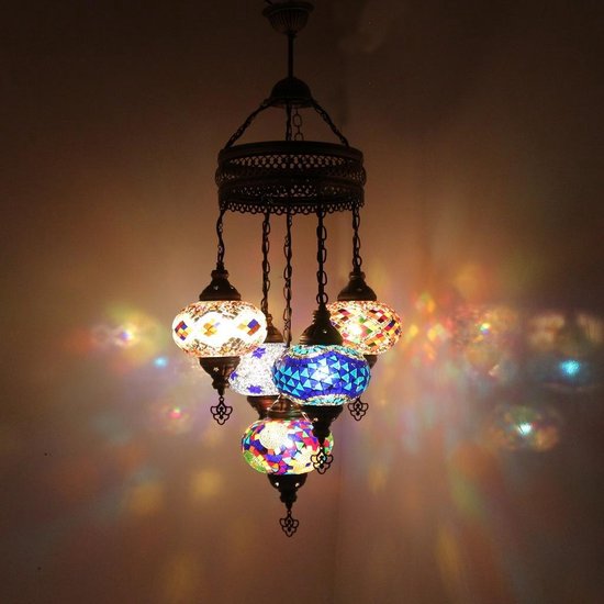 banjo verder vreemd Turkse Lamp - Hanglamp - Mozaïek Lamp - Marokkaanse Lamp - Oosters Lamp -  Authentiek... | bol.com