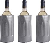 3x stuks koelelementen houders voor een fles 34 x 18 cm - Flessen koelementen - Drank/wijn/water flessen koel houden