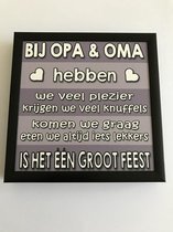 Fotolijst met tekst – Bij opa & oma hebben …. Is het één groot feest - 13 x 13 cm