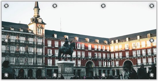 Tuinposter –Plaza Mayor - Spanje-200x100  Foto op Tuinposter (wanddecoratie voor buiten en binnen)