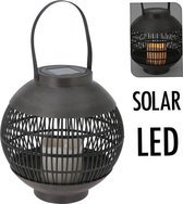 Solar lantaarn LED 23 cm - basket