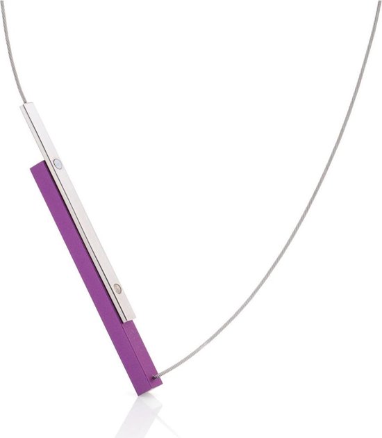 CLIC JEWELLERY STERLING SILVER WITH ALUMINIUM NECKLACE PURPLE CS003P