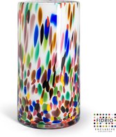 Design vaas Cilinder - Fidrio CANDY - glas, mondgeblazen - diameter 18 cm hoogte 35 cm