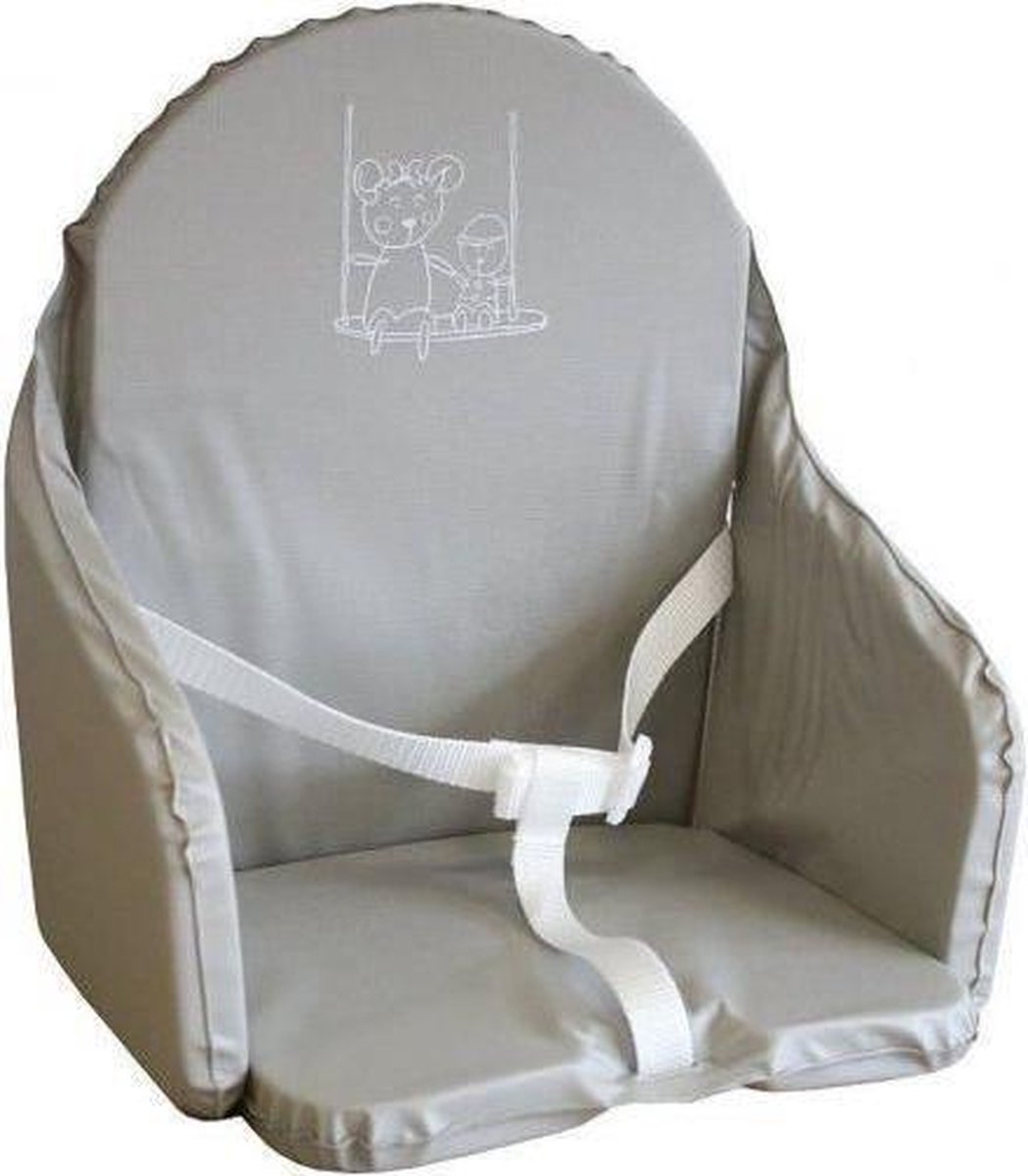 Goedkoopste Looping kussen hoge stoel bandjes grijze parel