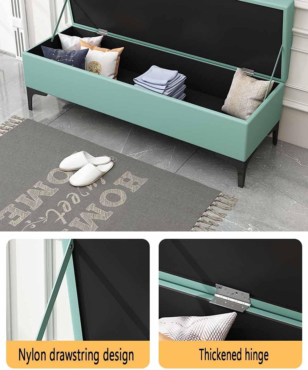 Opbergpoef - Opbergkruk - Ruimte Besparen - Opklapbaar Design - 110cm Lengte - Groen