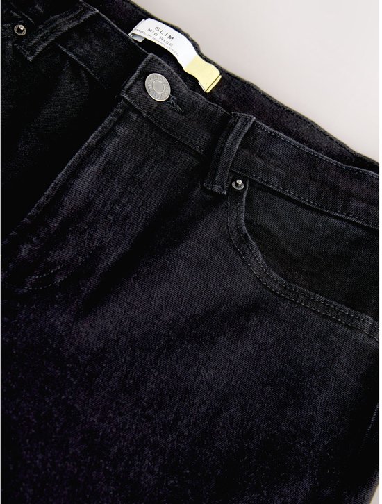 Next - Dames - Nette stretchjeans met halfhoge taille - Zwart