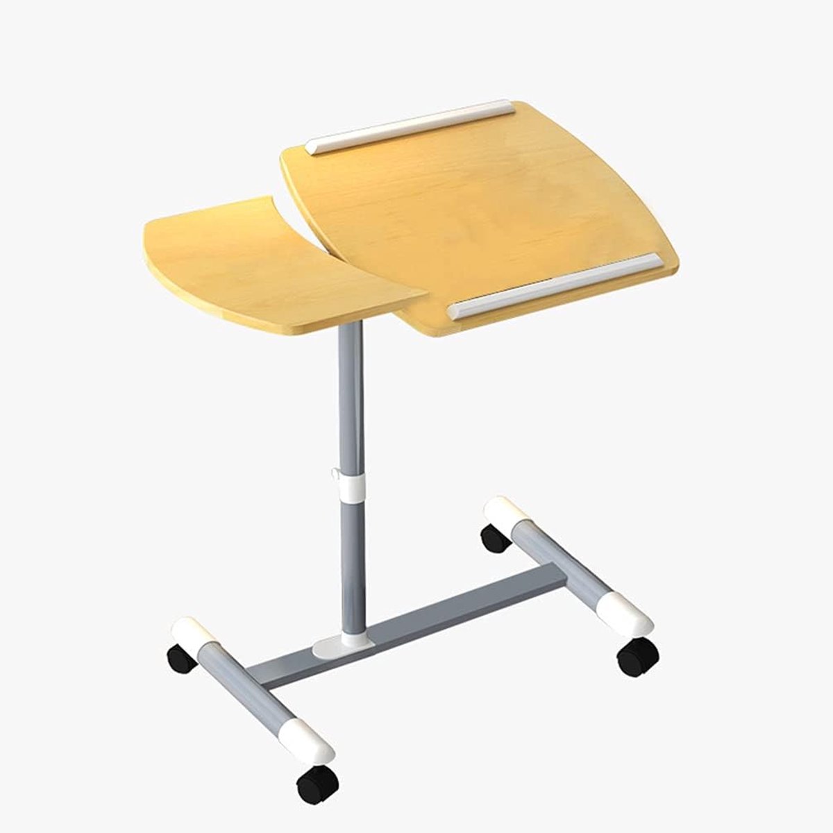 Verstelbaar Laptopbureau - Mobiel Werkstation - Staand Werken - Met Wielen - 23-35 Inch - Houtkleur