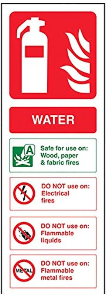 Veiligheidsbord - Brandblusser Informatie - Veiligheid Aangeven - Zelfklevend Vinyl - 100x280mm - Rood Wit