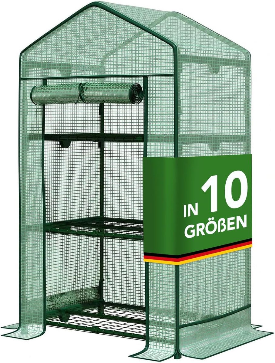 Foliekas Tuin - Kweekkas Planten - Planten Beschermen - UV-bestendig Frame - 69 x 160 x 69 cm - Groen
