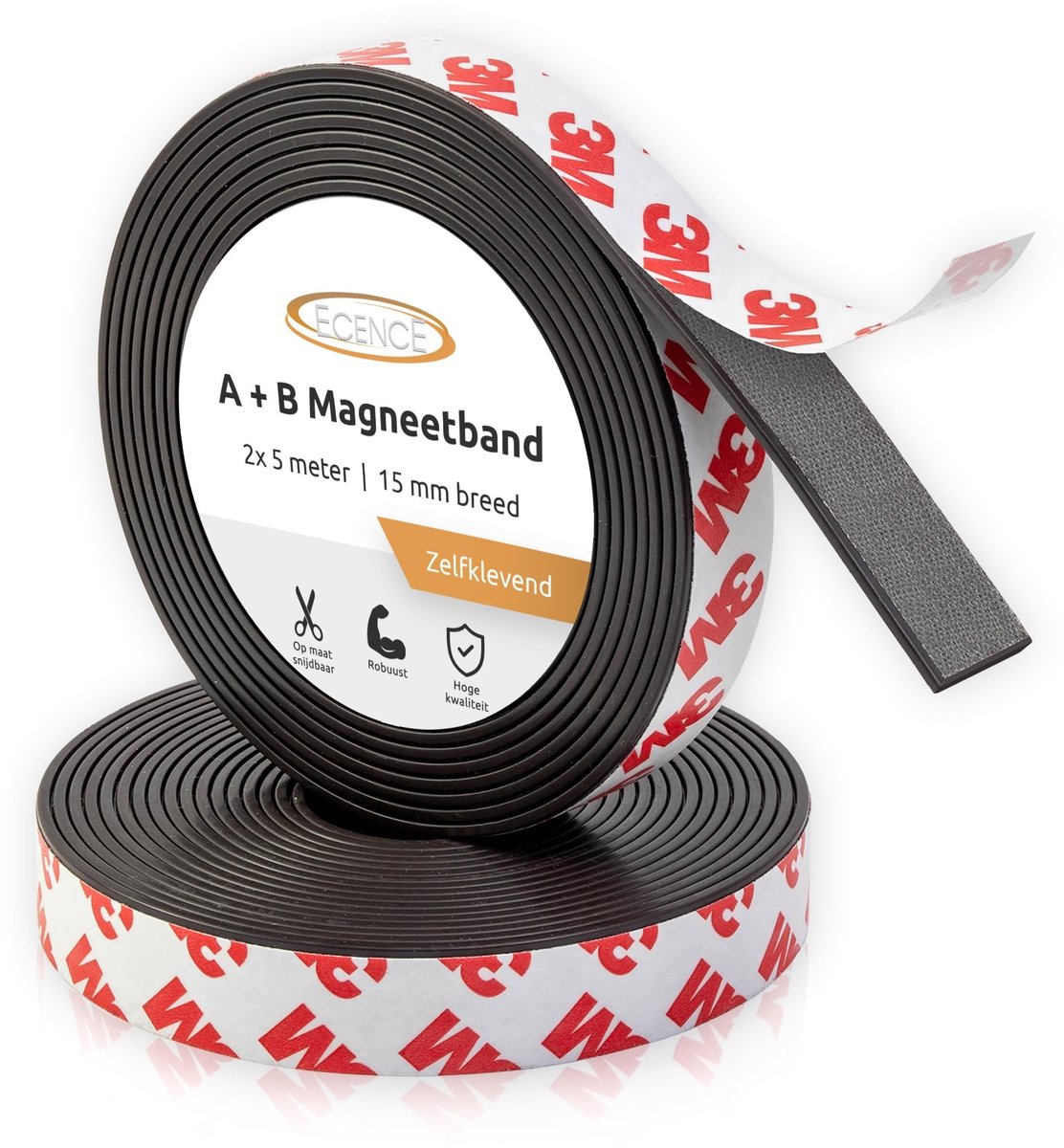 Dailygoods- Magneetband Zelfklevend - Magneetstrip - Magnetische Tape - Flexibele Oplossing - Voor Horrengaas - Eenvoudige Toepassing 5m + 5m