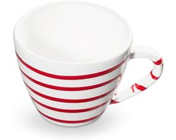 Cappuccino Mok - Koffiekop - Genieten van koffie - Handgemaakt Oostenrijks keramiek - 016 liter - Rood gevlamd
