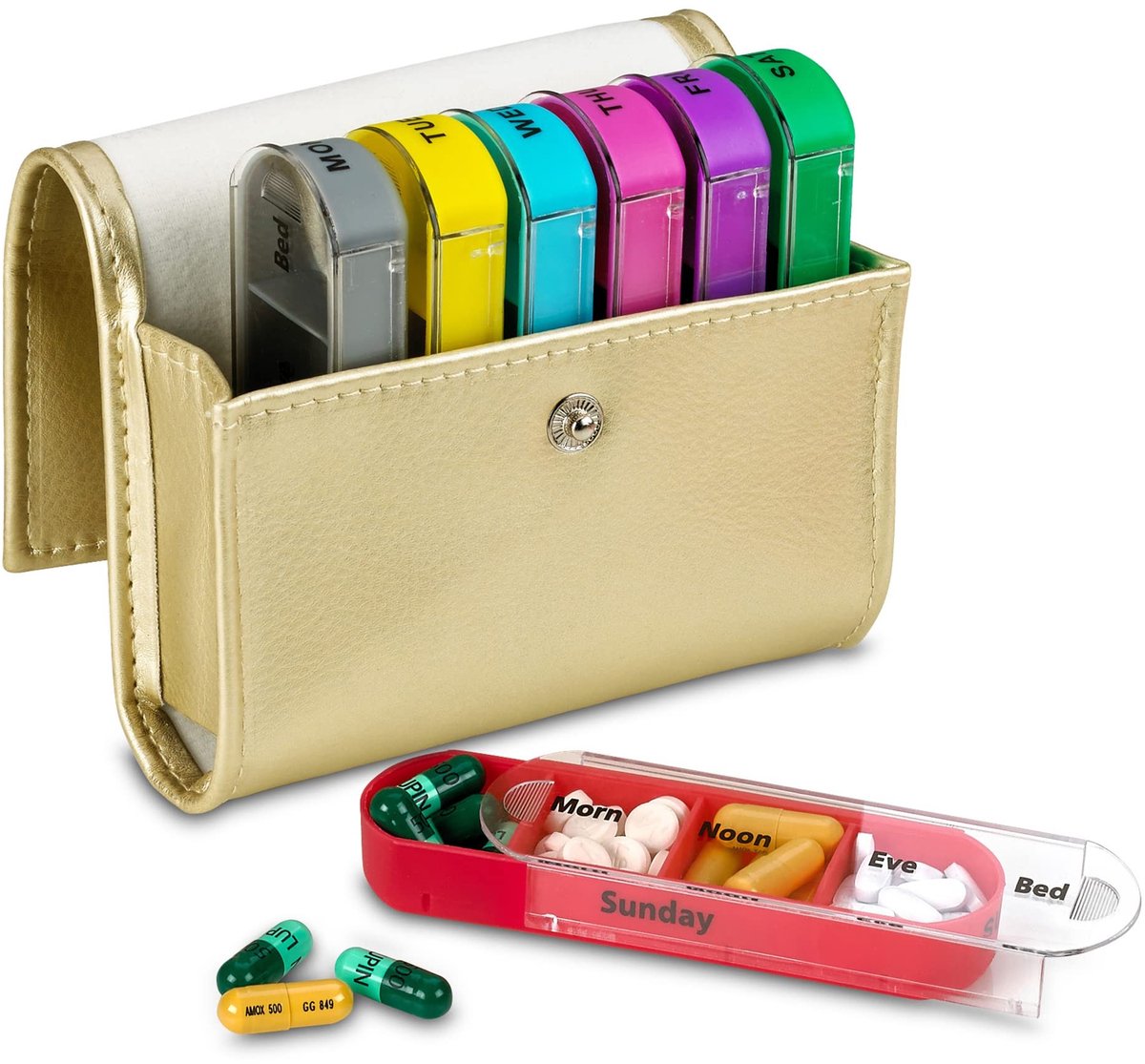 Dailygoods - Wekelijkse Pill Organizer - Medicatie Portemonnee voor 7 Dagen