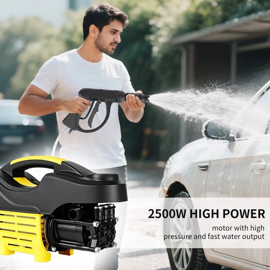 Dailygoods Hogedrukreiniger, krachtige waspistool voor auto's met antislip handvat, reinigingsmachine voor tuin, vloeren van Dailygoods — afbeelding 3