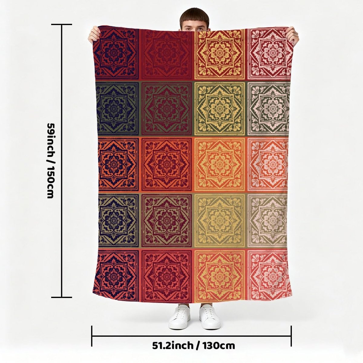 Dailygoods- Deken Zachte Flanel Stof - Super Warm - Voor Bed/Sofa - 150 x 130 cm - Duurzaam - Machinewasbaar - Geschikt voor Volwassenen - Dekbed