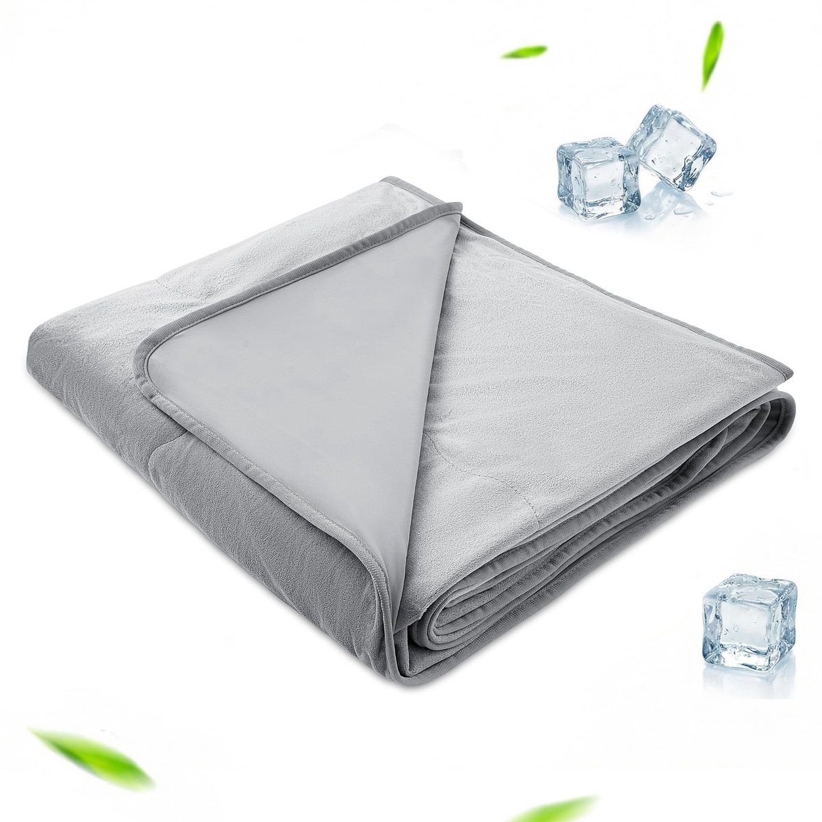 Dailygoods- Koeldeken Ademend - 2-in-1 Zomerdeken - Zelfkoelende Deken - 130 x 170 cm - Grijs - Koeldeken Slapen