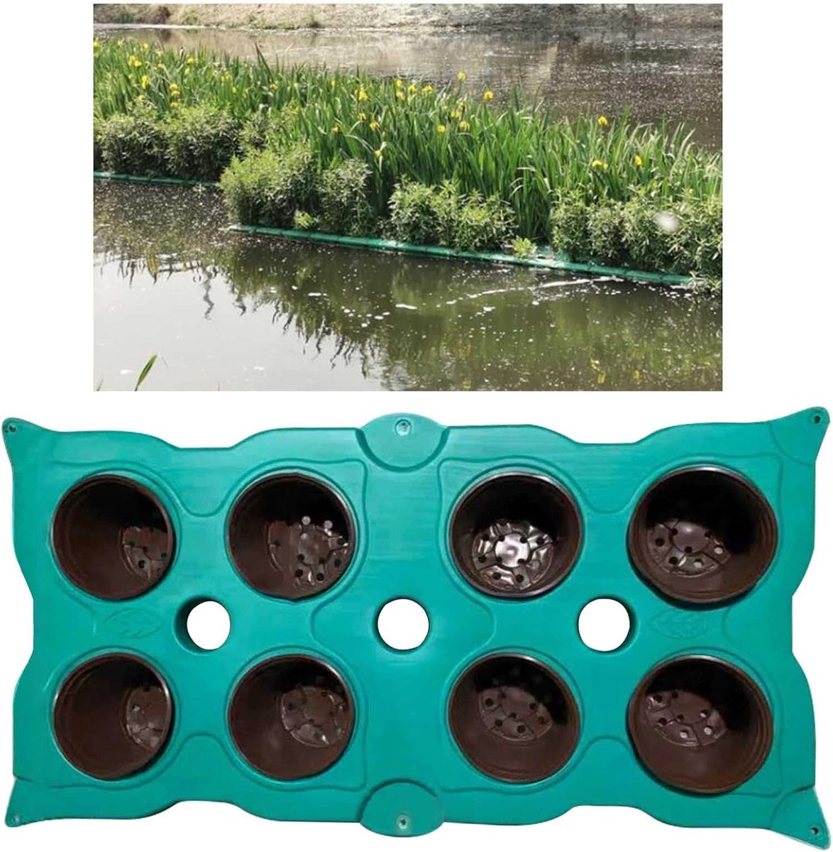 Drijvende plantenmand - Waterplanten eiland - Vijver verfraaien - Milieuvriendelijk materiaal - 100 x 50 cm - Groen