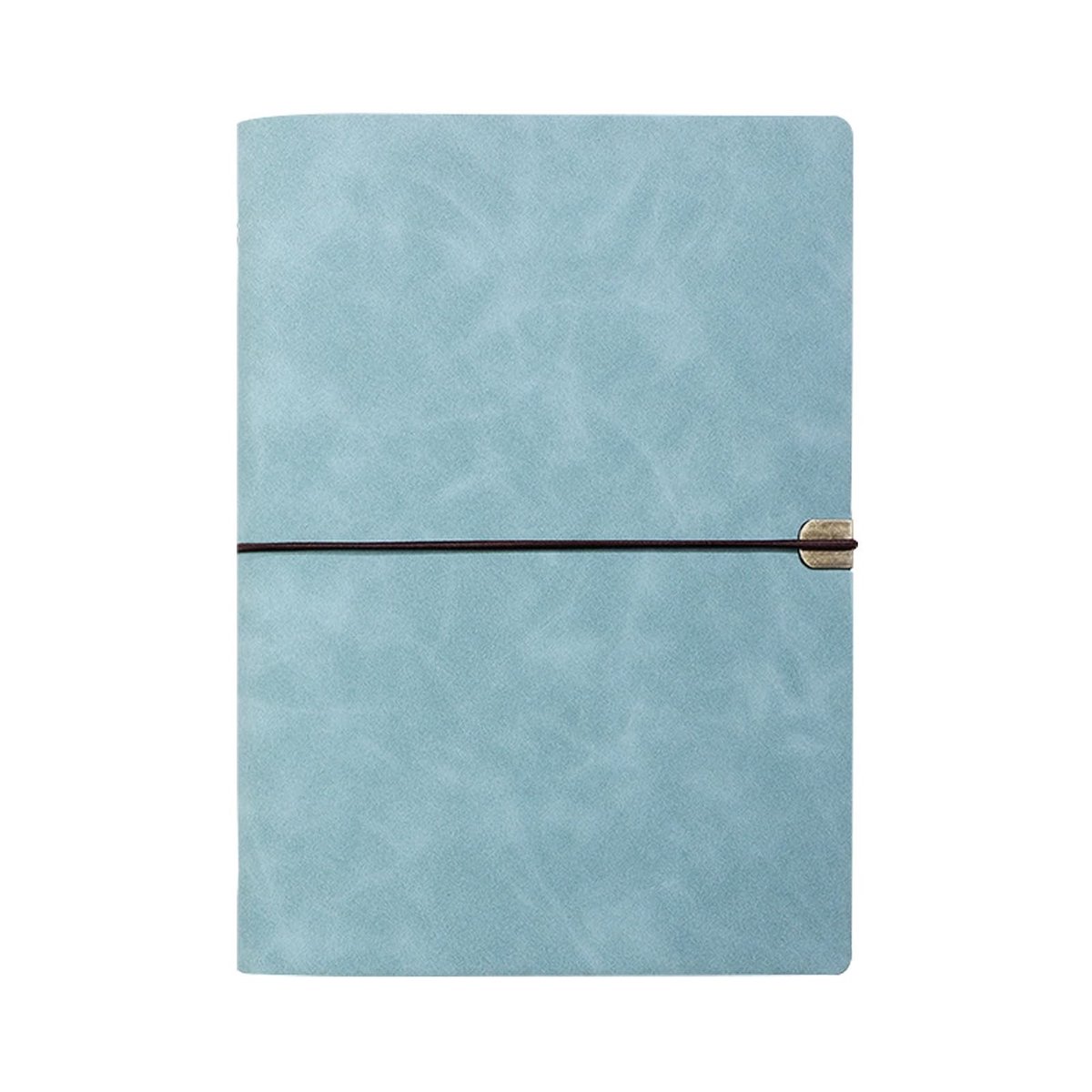 Dailygoods - Notitieboek, leer, A5, bruin, vintage dagboek, A5-ringband, navulbaar, Travelers Notebook, elegant leren dagboek om te schrijven en te schetsen, cadeau voor mannen en vrouwen (hemelsblauw)