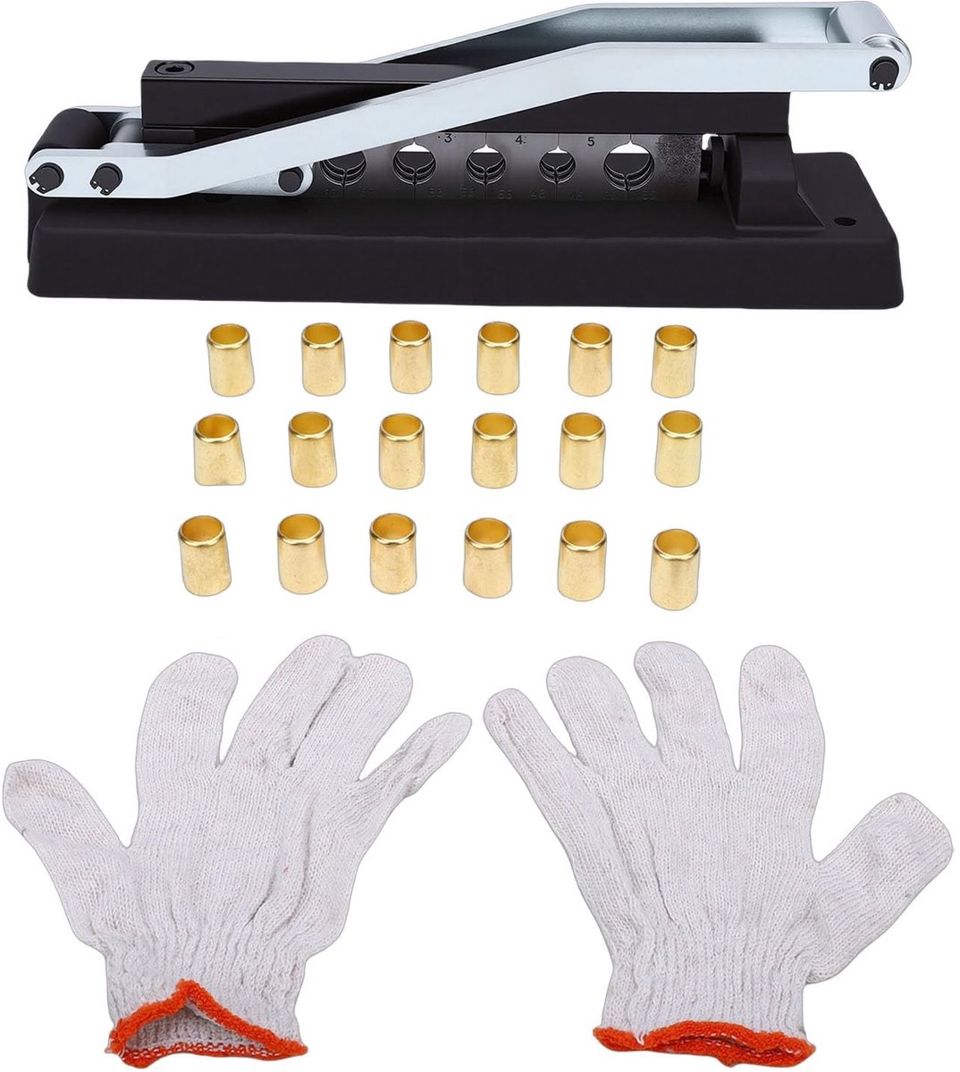 Dailygoods- Luchtslangkrimptang Heavy Duty - Ferrule-slangkrimpset - Metaal - Voor 1/4/5/16/3/8 inch Slangen - Verstelbare Drukschroeven - Draagbaar en Flexibel - Slangkrimptang