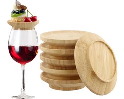 Dailygoods - Volumoon 6 stuks wijnglazen toppers, toppers voor wijnglazen en worstglazen, toppers van wijnglas, versieringen voor voorgerechten, desserts, thuis, restaurants en bars