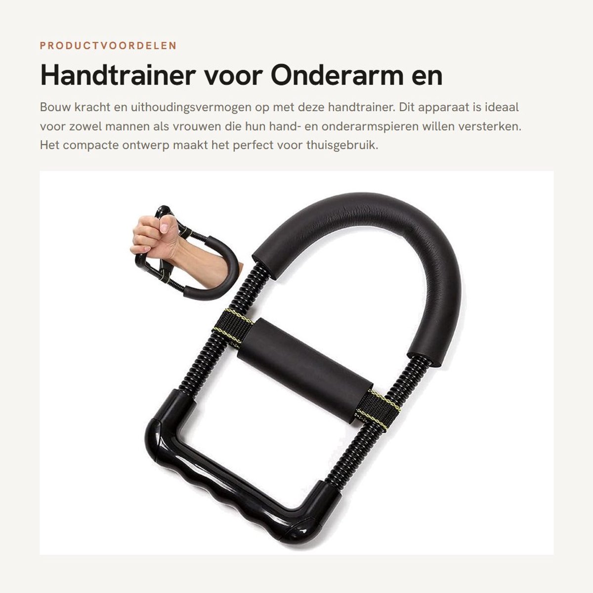 BRENZOOS- Handtrainer Lichtgewicht - Handknijper - Onderarmversterker - Gripversterker - Vingertrainer - Ergonomische Grip - Griptrainer
