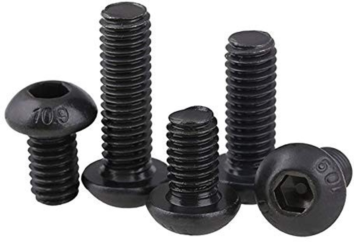 Dailygoods- Schroeven 20 Stuks - Inbusschroeven met Bolkop - Koolstofstaal Rang 10,9 - M5 x 25 mm - Corrosiebestendig - Volledig Schroefdraad