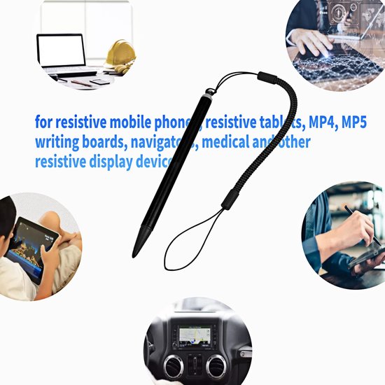 Dailygoods- Stylus Pen Universeel - Antislip - Uittrekbaar Snoer - Schrijfgerei - Schermbescherming - Duurzaam Ontwerp - Schrijfpen — afbeelding 2