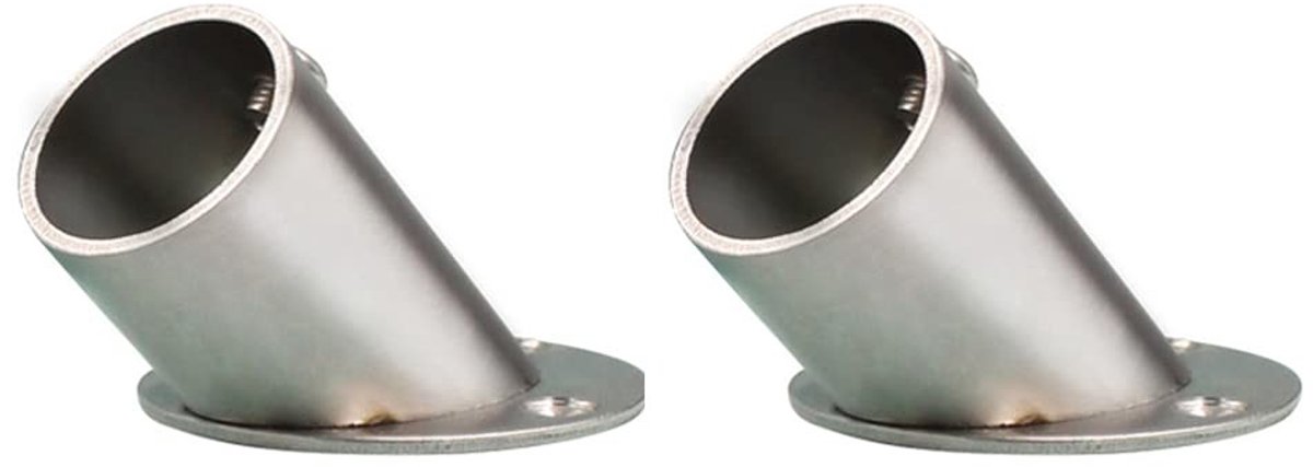 Dailygoods - 2 Schuine Flens Eindbeugels voor Gordijnroedes
