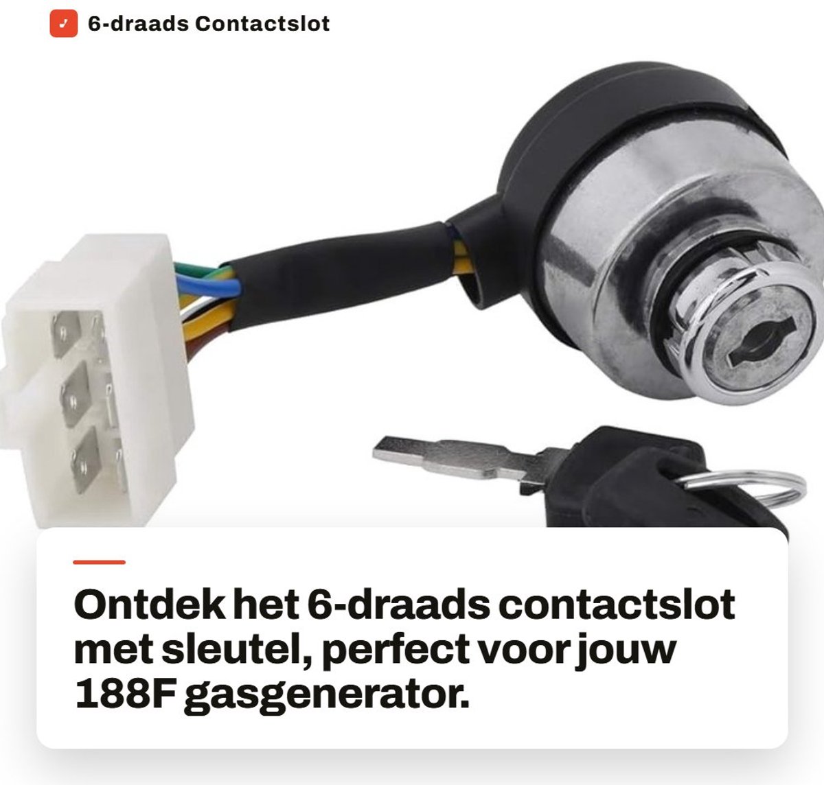 Dailygoods - 6-draads Contactslot met Sleutel - Betrouwbare Beveiliging - Compact Formaat - Geschikt voor Gasgeneratoren - Ideaal voor Landbouw en Bos...