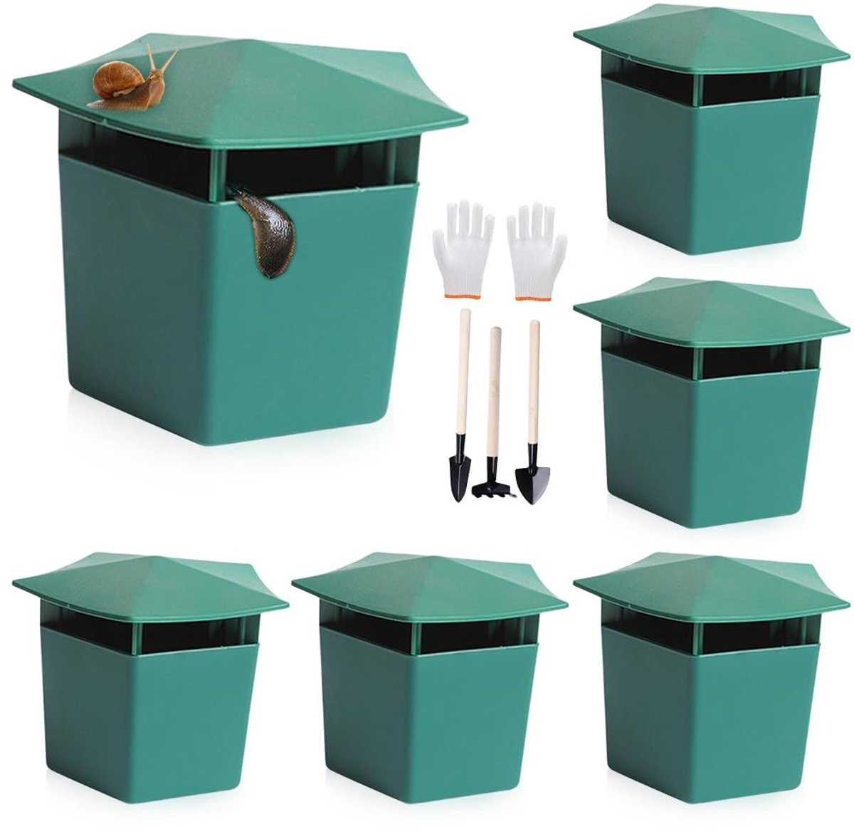 Dailygoods- Slakkenvallen 6 Stuks - Biologische Slakkenval - Milieuvriendelijke Slakkenbestrijding - Slakkenafweer - Plantenbescherming - Eenvoudig Op Te Zetten