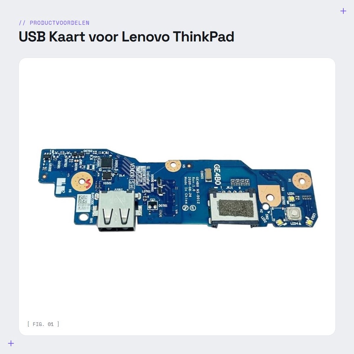 Dailygoods - USB Kaart voor Lenovo ThinkPad E14 Gen 2