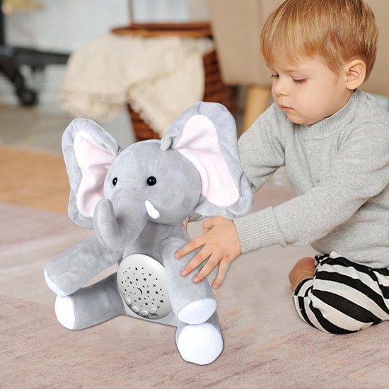 Muziek Knuffelpop - Zachte Knuffel - Slaap Assistent - Instelbare Muziek - 25 x 17 x 12 cm - Olifant — afbeelding 5