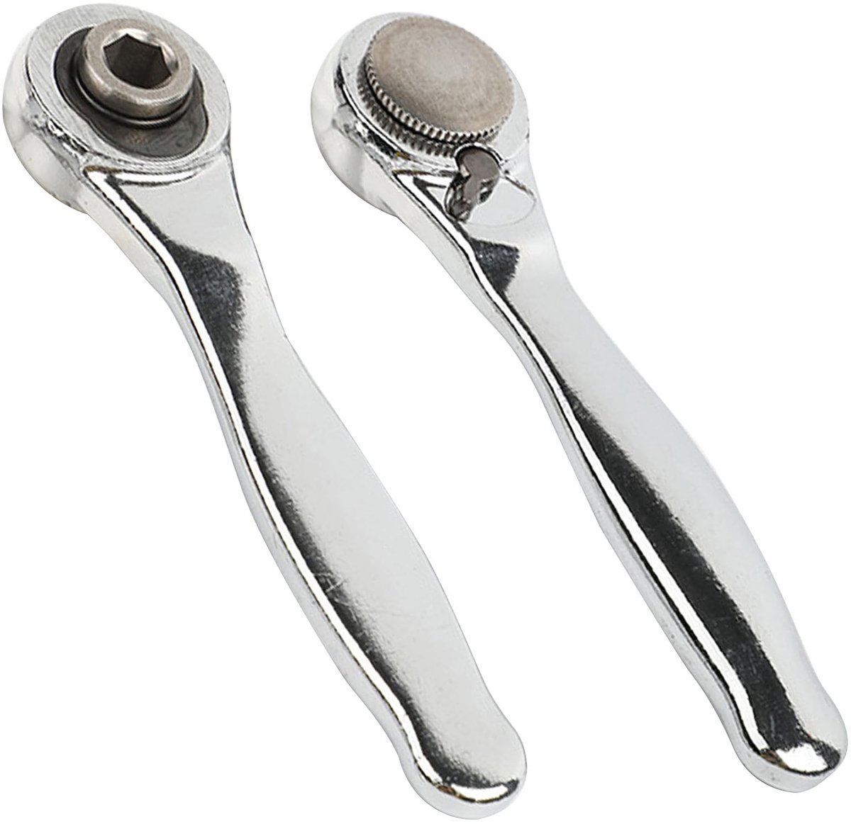 Dailygoods- Ratelschroevendraaier 1/4 inch - 72-tanden - Mini - Dopsleutel - Aluminiumlegering - Ergonomische handgreep - Compact formaat (9,5 × 2 cm)