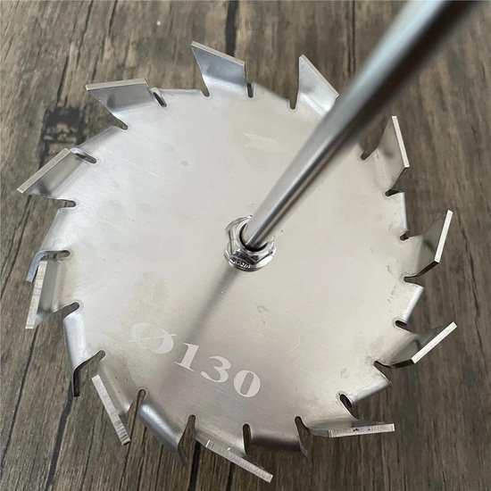 Dispergeer Roerder - Zaagtand Schijf - Laboratorium Mengen - Roestvrij Staal - 60mm Schijf - Zilverkleurig — afbeelding 3