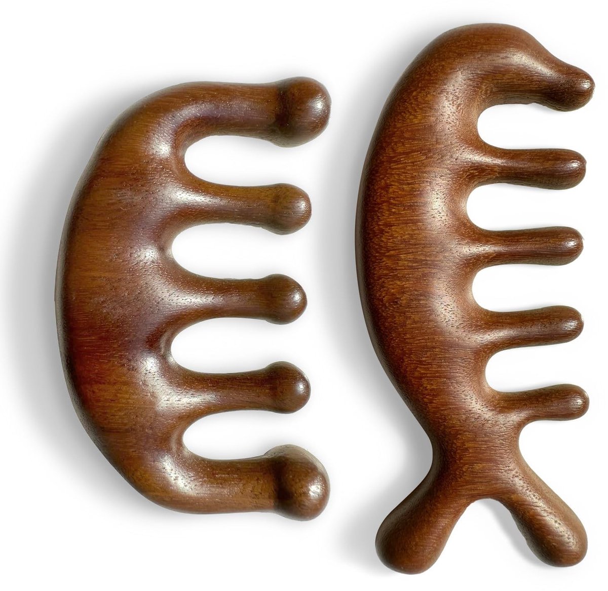 Dailygoods- Massagekam 2 Stuks - Houten Hoofdmassagekam - Brede