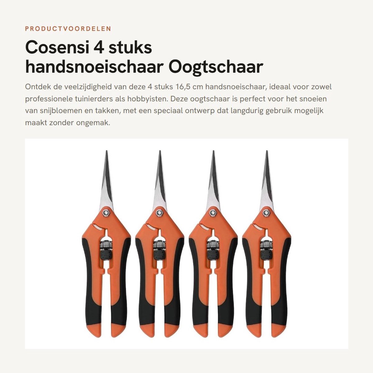Dailygoods- Handsnoeischaar 16,5 cm - Bloemenschaar - Oogtschaar - Snijbloemen - Takken - Veilig vergrendelingsmechanisme - Snoeischaar